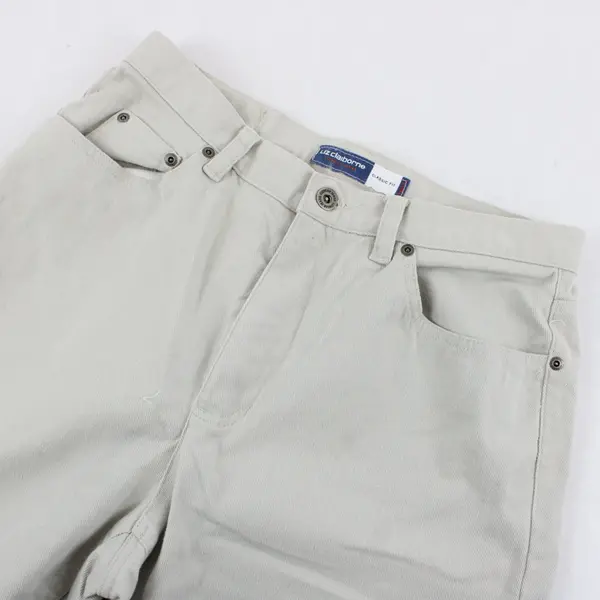 Liz Claiborne Jeans Womens 12 Beige Classic Fit Cotton Blend