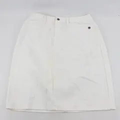  Liz Claiborne Women’s White Denim Skirt Size 12 Jean Skirt 100% Cotton