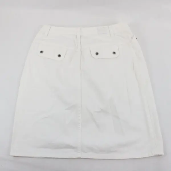  Liz Claiborne Women’s White Denim Skirt Size 12 Jean Skirt 100% Cotton