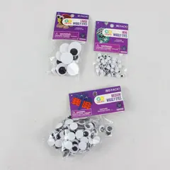 Lot of 3 Packs Googly Eyes Craft Supplies 12, 80, 150 Count 