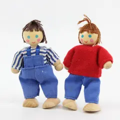 Vintage Lot of 2 Melissa & Doug Dollhouse Family Figures Wood