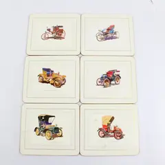 Vintage Win-El-Ware Classic Cars Large Coasters/Placemats Set of 6