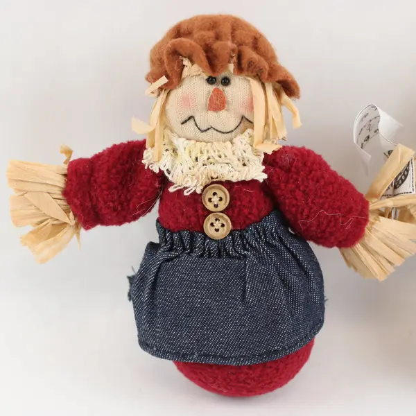Aunt Bee's House Set of 2 Autumn Primitive Scarecrow Plush Bean Bag Sitters