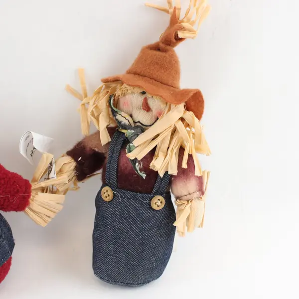Aunt Bee's House Set of 2 Autumn Primitive Scarecrow Plush Bean Bag Sitters