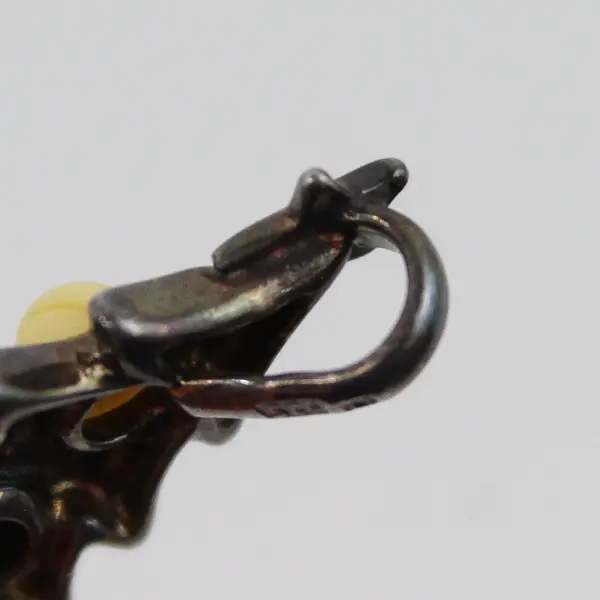 Amber America Sterling Silver Christmas Tree Pendant Multi Color Baltic Amber