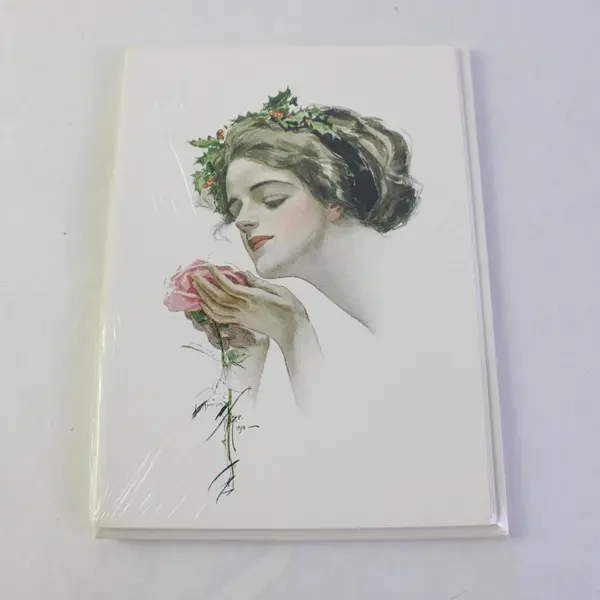 Set of 10 Harrison Fisher Society The Christmas Rose Greeting Cards NEW