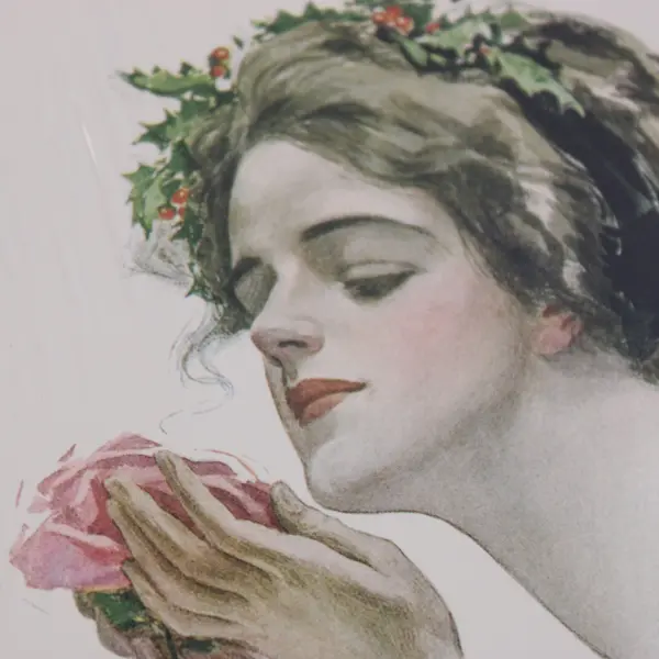 Set of 10 Harrison Fisher Society The Christmas Rose Greeting Cards NEW