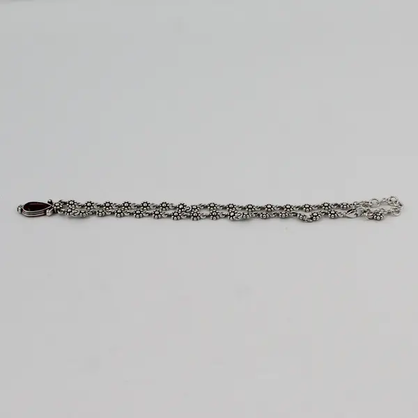 Brighton Red Teardrop Rhinestone Pendant Silver-Tone Necklace 18"