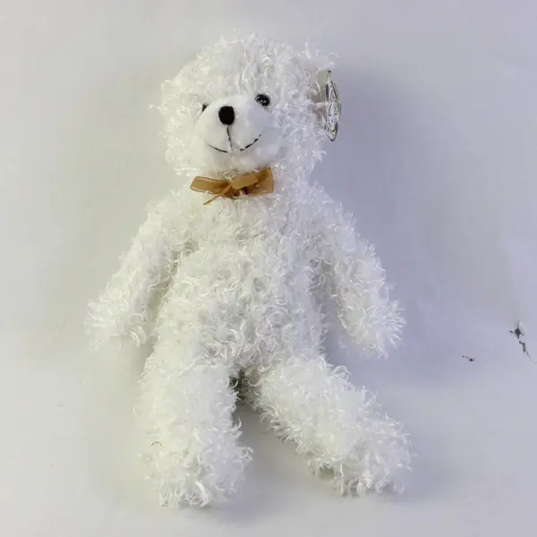Cuddly Cousins White Bear Plush with Brown Bow 19"