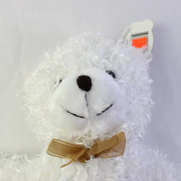 Cuddly Cousins White Bear Plush with Brown Bow 19"