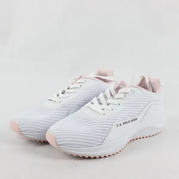 US Polo Assn NW10837 BLOOMI-K Womens Pink White Sneakers 7.5M