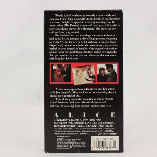 Alice (Mia Farrow) VHS Tape 1990, #8773
