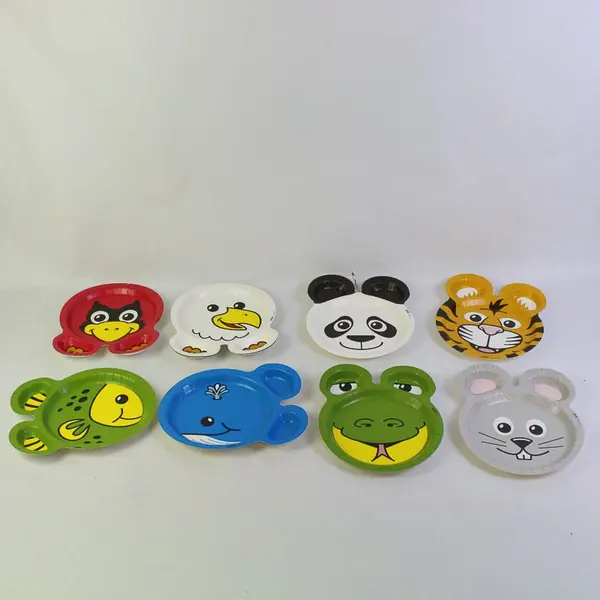 VTG Hefty Zoopals Animal Paper Plates Whale Bird Mouse Tiger Lot of 26