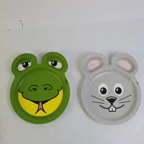 VTG Hefty Zoopals Animal Paper Plates Whale Bird Mouse Tiger Lot of 26
