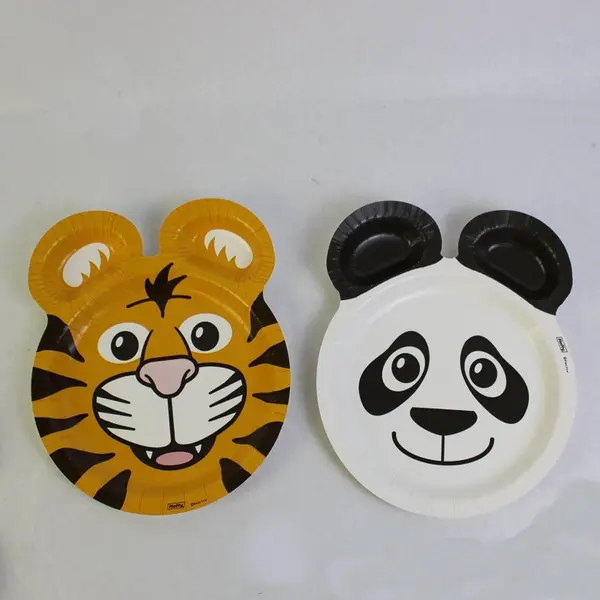 VTG Hefty Zoopals Animal Paper Plates Whale Bird Mouse Tiger Lot of 26