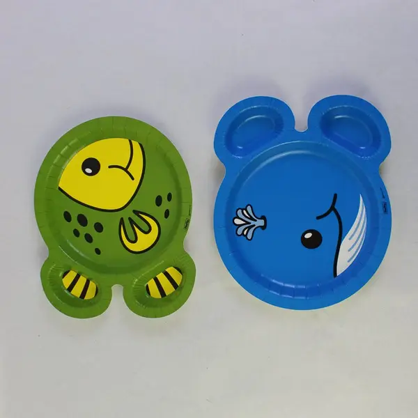 VTG Hefty Zoopals Animal Paper Plates Whale Bird Mouse Tiger Lot of 26