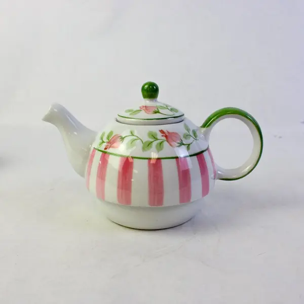 Vintage Andrea by Sadek Pink Rosebud Porcelain Tea for One Teapot Mug Set