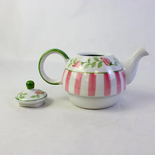 Vintage Andrea by Sadek Pink Rosebud Porcelain Tea for One Teapot Mug Set