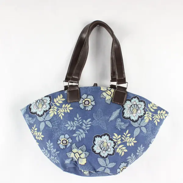 Target Floral Print Blue Canvas Shoulder Bag Purse