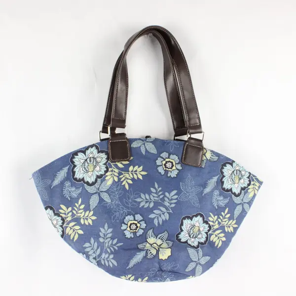 Target Floral Print Blue Canvas Shoulder Bag Purse