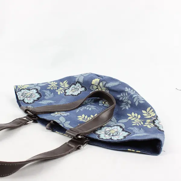 Target Floral Print Blue Canvas Shoulder Bag Purse