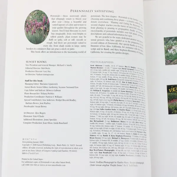Sunset Perennials Janet H. Sanchez Editors of Sunset Books PB 2000