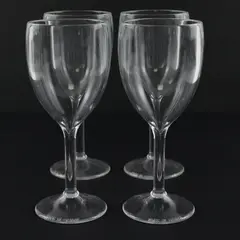 Set of 4 Stemmed Plastic Wine Glasses Lightweight Outdoor Entertaining