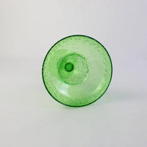 Lot of 2 Green Plastic Margarita Glasses Mismatched Pair