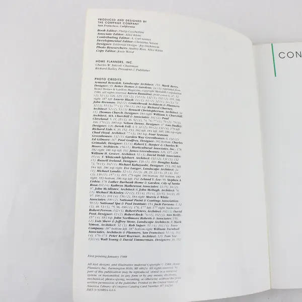 Home Plans for Outdoor Living By Philip Alan Cecchettini, Alice Klein 1988 PB