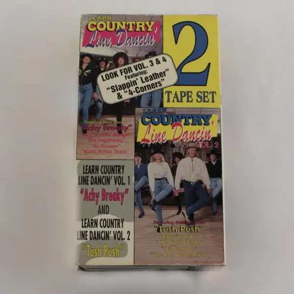 Learn Country Line Dancin' 2 VHS Tape Set Vol 1 & 2 Simitar #2738