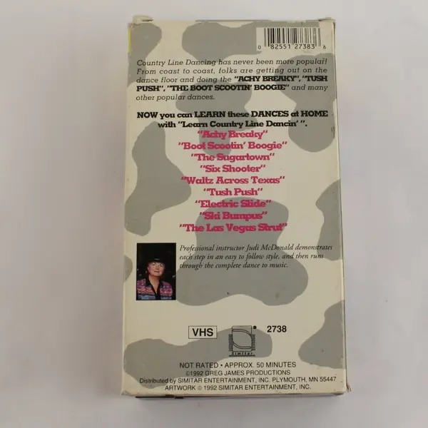 Learn Country Line Dancin' 2 VHS Tape Set Vol 1 & 2 Simitar #2738