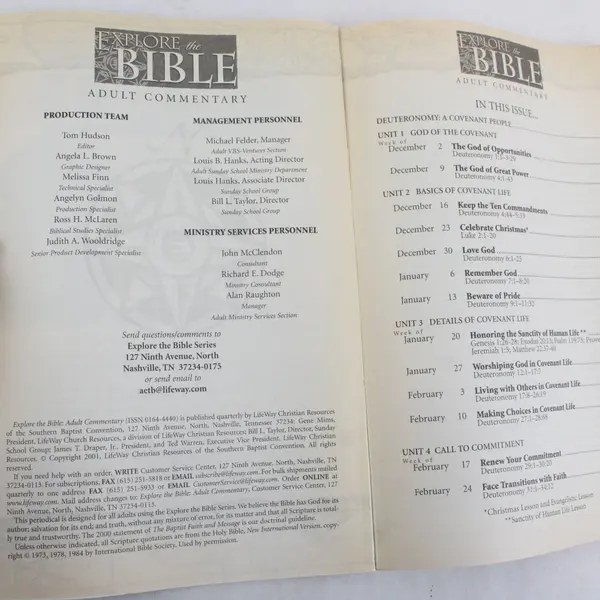 Explore the Bible LifeWay Adult Comment. PB Lot of 2 Spring 2001 Winter 2001-02