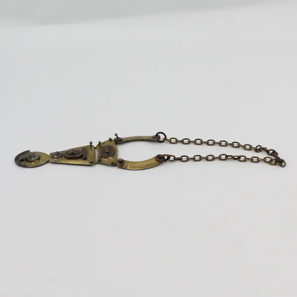 Vintage Brutalist Brass Choker Necklace 16"