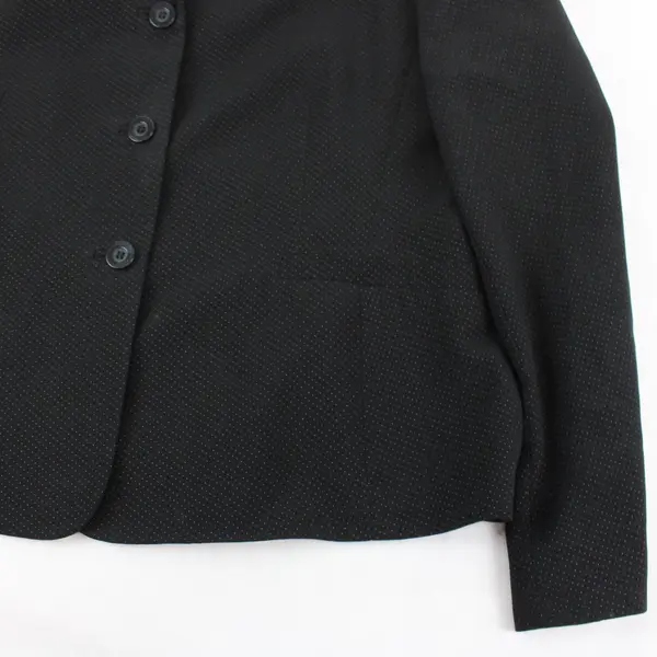 Style & Co Women's Black Gold Blue Speckled 3-Button Blazer Size 16