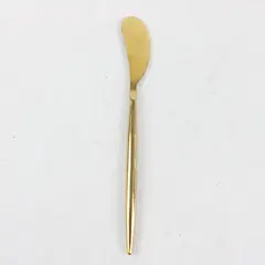 Gold Tone Stainless Steel Butter Knife Spreader Sleek Cylindrical Handle 5.75"