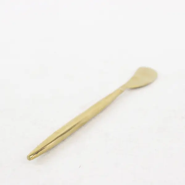Gold Tone Stainless Steel Butter Knife Spreader Sleek Cylindrical Handle 5.75"