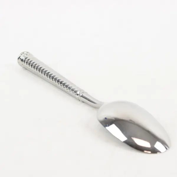 Stainless Steel Cubism Style Handle 9" Solid Serving Spoon