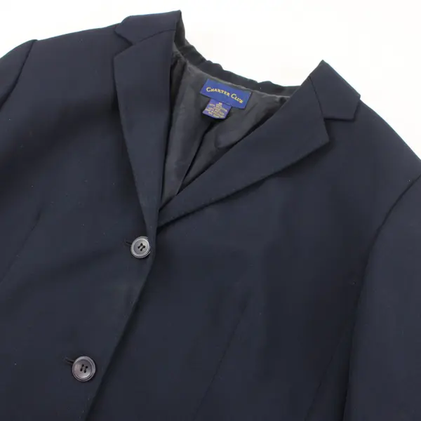 Charter Club Navy Blue 2-Button Blazer Jacket Womens Size 16 Office Wear