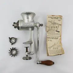 Vintage LFC  Universal 2 Leader Tab-L-Top Food Chopper Meat Grinder W/3 Blades
