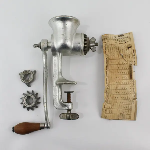 Vintage LFC  Universal 2 Leader Tab-L-Top Food Chopper Meat Grinder W/3 Blades