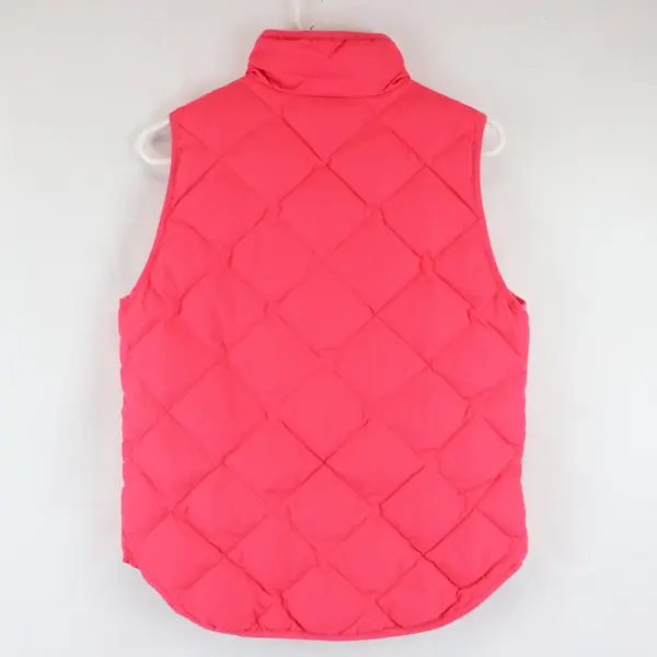 J Crew Womens Vest Small Pink Quilted Down Puffer Zip Sleeveless Jacket