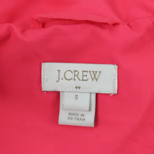 J Crew Womens Vest Small Pink Quilted Down Puffer Zip Sleeveless Jacket