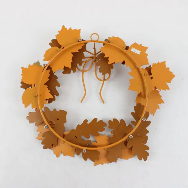 Midwest Importers 11.5in Metal Autumn Leaf Wreath Harvest Decor
