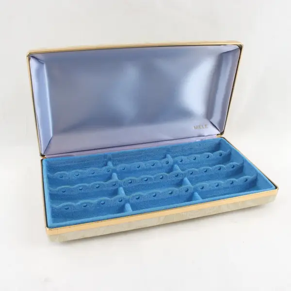 Mele Cream Off-White Clamshell Jewelry Box 8.5"