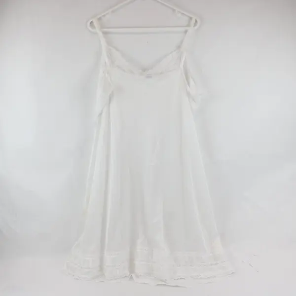 Vintage White Nylon Slip Nightgown Dress Size 50 ILGWU