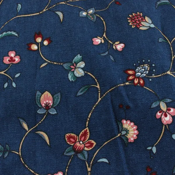 Handmade Blue and Pink Floral Pattern Thick Tablecloth 70"x90"