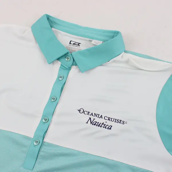 CB DryTec Men’s Oceania Cruises Nautica Polo Shirt XXL Teal Embroidered Logo
