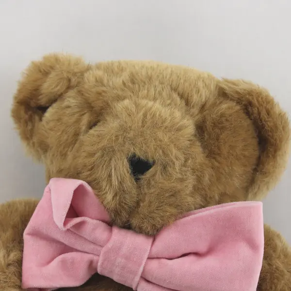 Vermont Teddy Bear Brown Jointed Pink Bow 16"