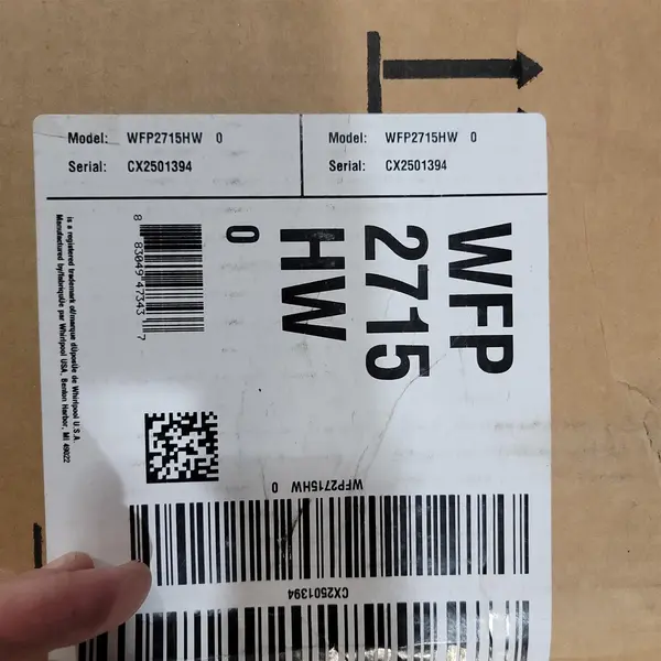 Whirlpool WFP2715HW Washer Pedestal White Used Dented