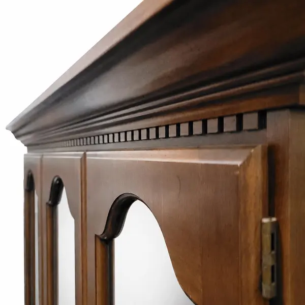 Vintage Cherry Brown China Cabinet Hutch 2-Piece w/ Glass - Freight/Local Pickup